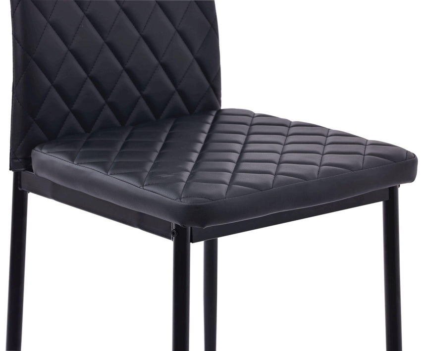 Clearance - Metro Dining Chairs in Black Colour Leather and Black Metal Legs-11