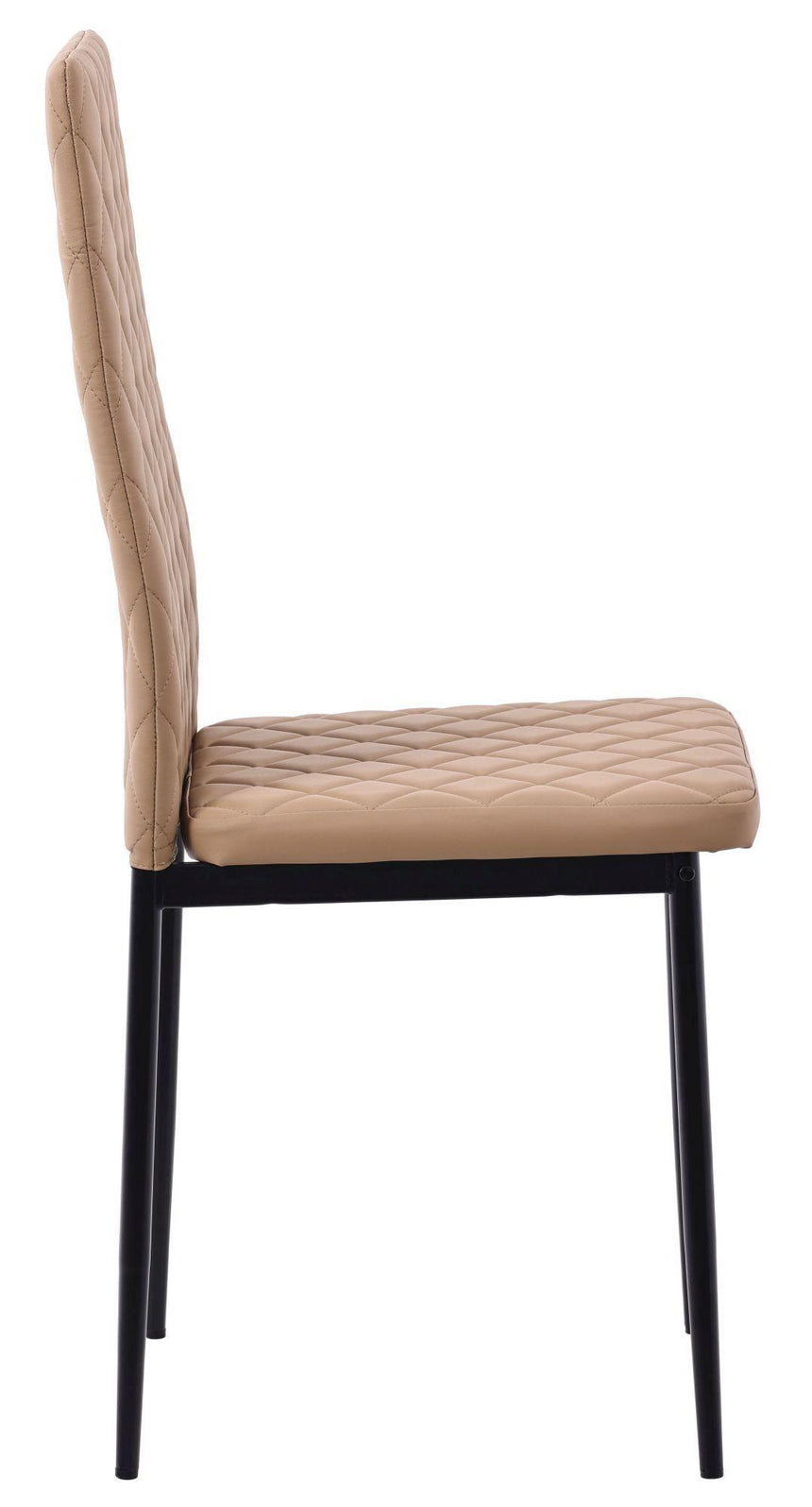 Clearance - Metro Dining Chairs in Cappuccino Colour Leather and Black Metal Legs-4