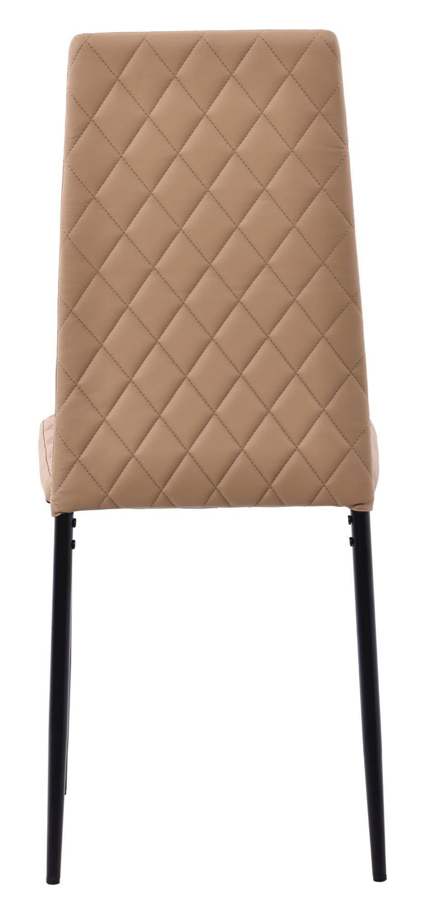 Clearance - Metro Dining Chairs in Cappuccino Colour Leather and Black Metal Legs-6