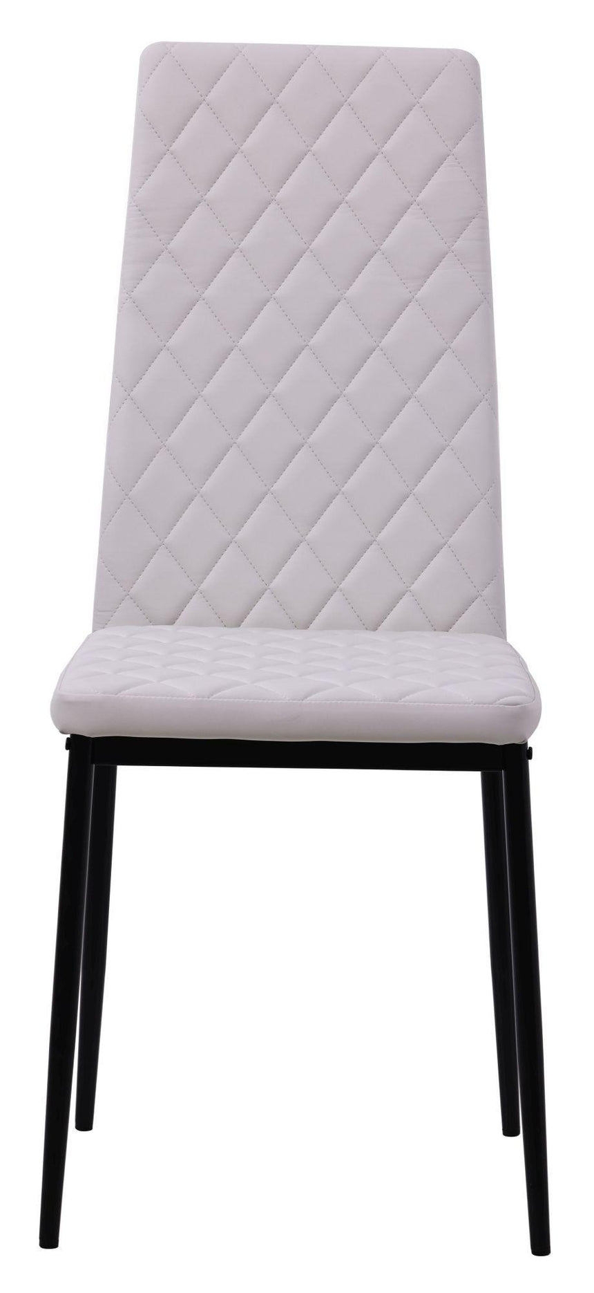Clearance - Metro Dining Chairs in White Colour Leather and Black Metal Legs-5