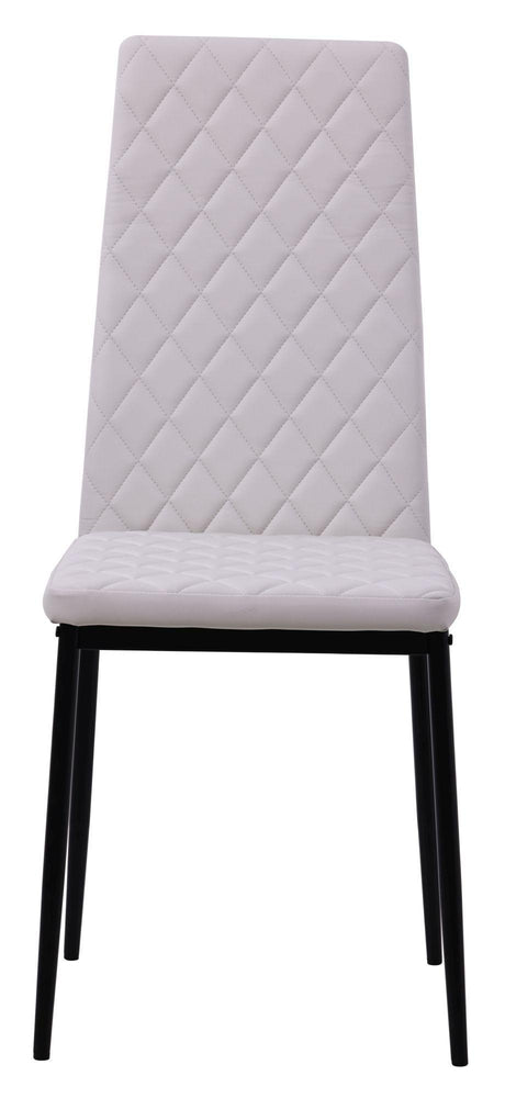 Clearance - Metro Dining Chairs in White Colour Leather and Black Metal Legs-2