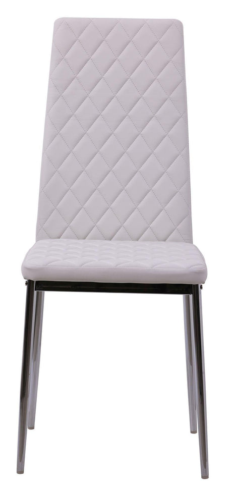 Clearance - Metro Dining Chairs in White Colour Leather and Chrome Metal Legs-2