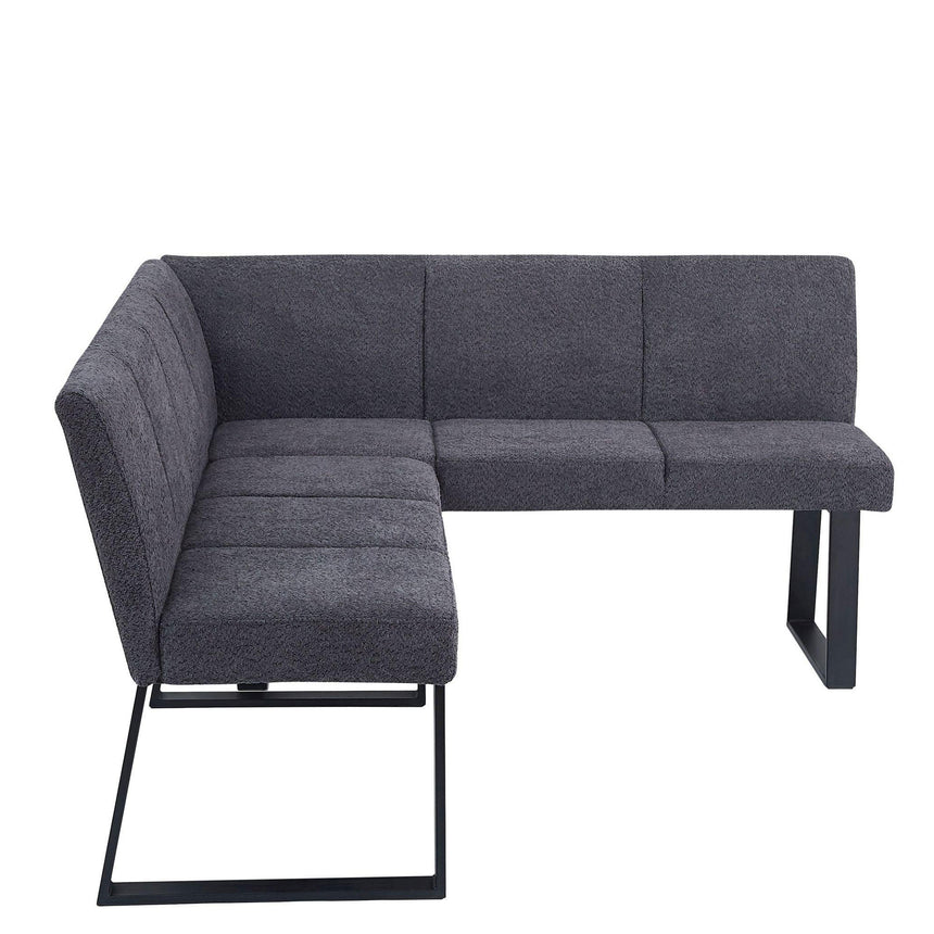 Ambler Dark Grey Fabric Corner Dining Bench - RHF