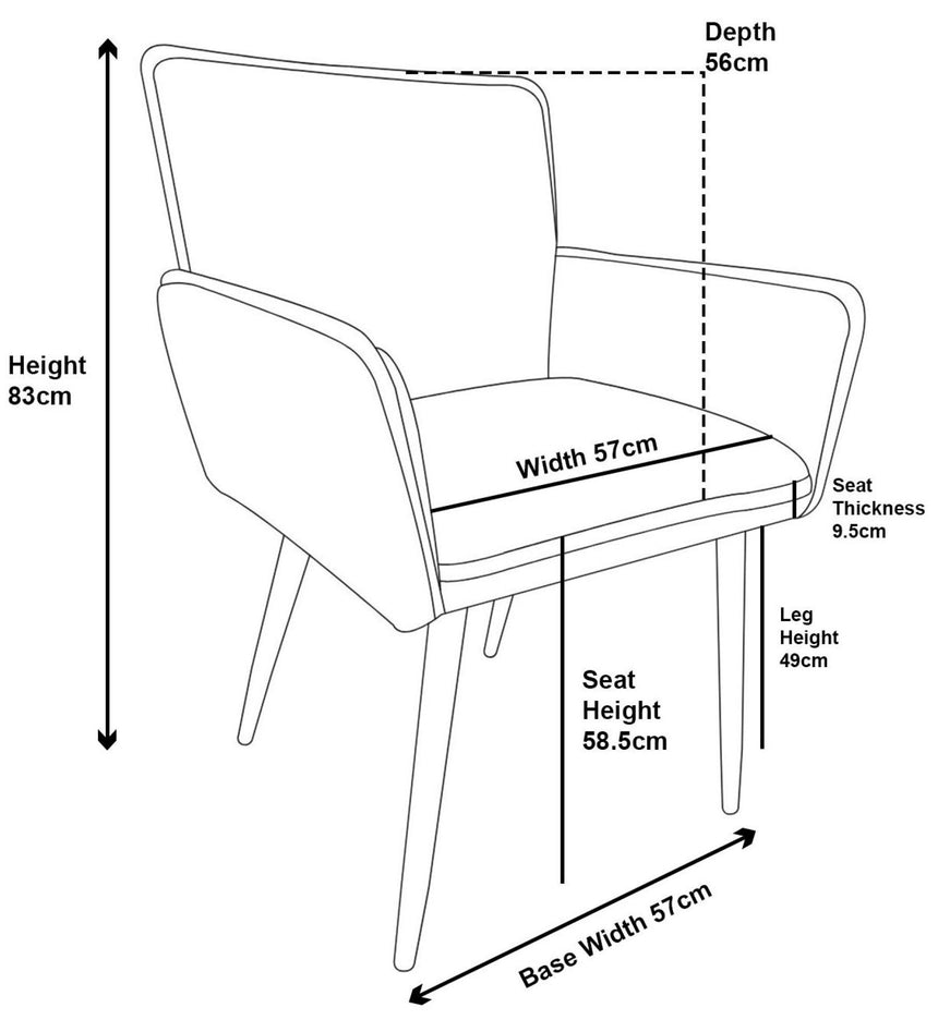 Monza Grey Fabric Dining Armchair-6