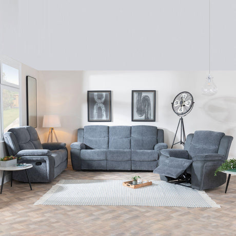 Legend Grey Fabric Recliner Sofa Set-2