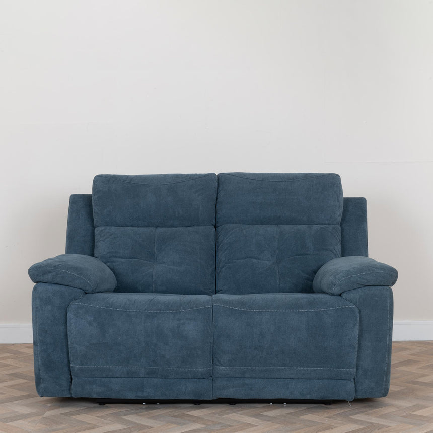 Augusta Ancona Blue Fabric 2 Seater Electric Recliner Sofa-4
