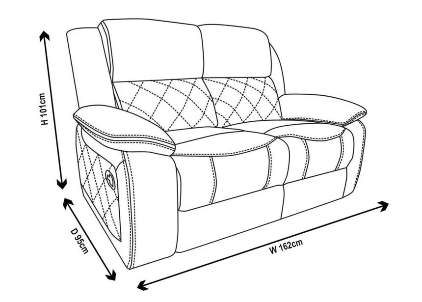 Bentley Light Grey Leather 2 Seater Recliner Sofa-11