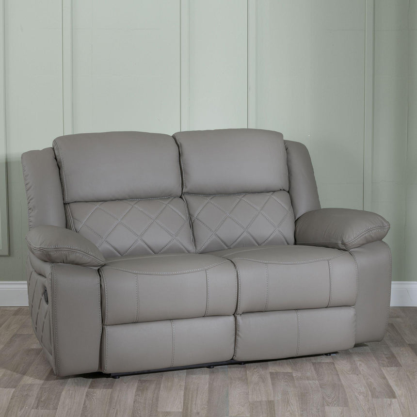 Bentley Light Grey Leather Recliner Sofa Set-4