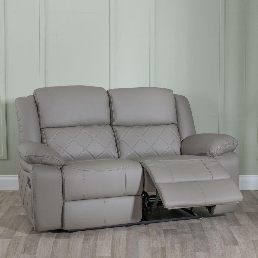 Bentley Light Grey Leather Recliner Sofa Set-5