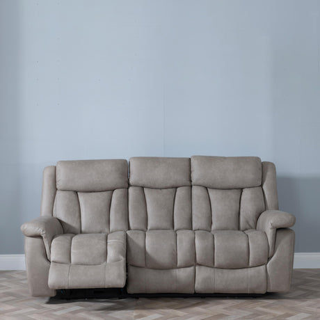 Dylan Sandstone Fabric 3 Seater Electric Recliner Sofa-2