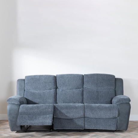 Legend Grey Fabric 3 Seater Recliner Sofa-2