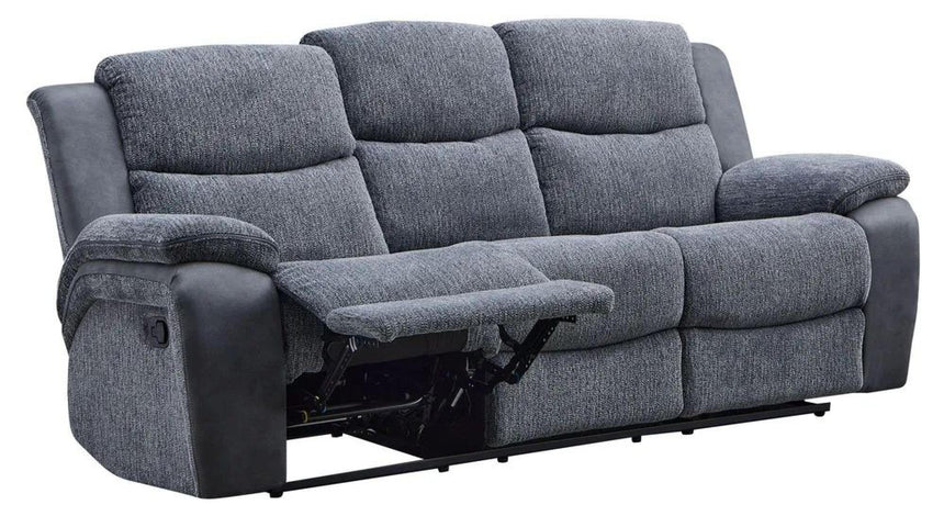 Legend Grey Fabric 3 Seater Recliner Sofa-9