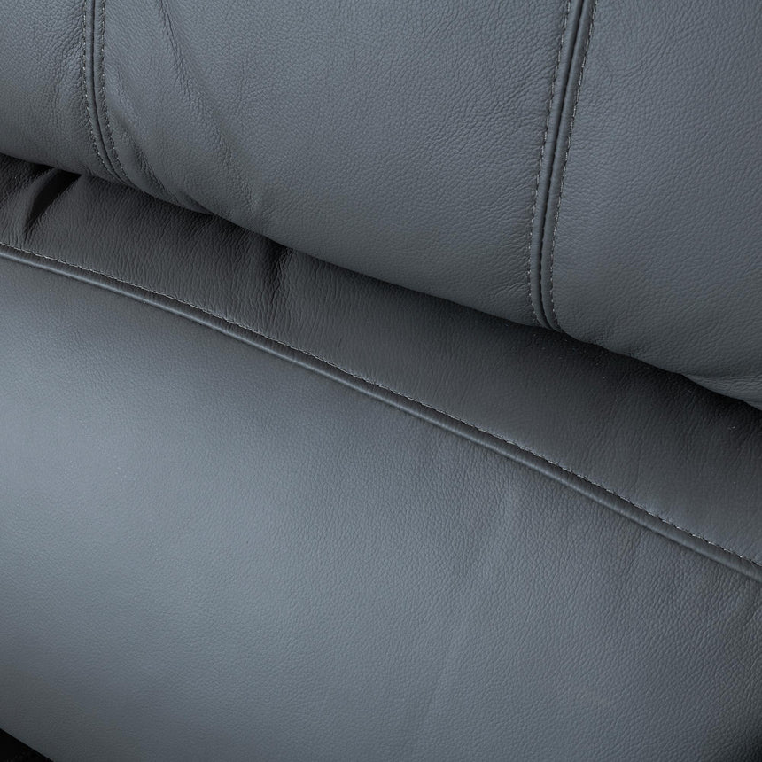 London Grey Leather Recliner Armchair-6