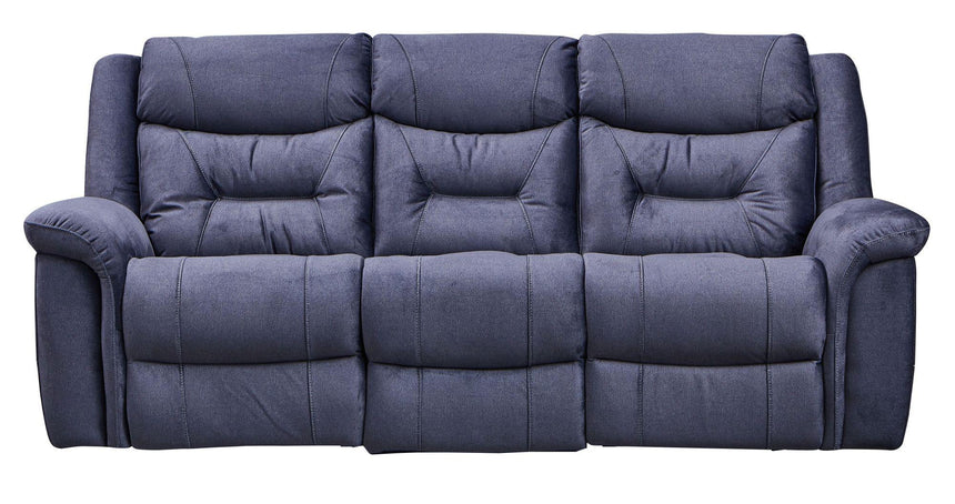 Dudley Silvano Blue Fabric 3 Seater Recliner Sofa-8