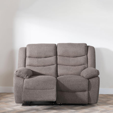 Windsor Brown Fabric 2 Seater Recliner Sofa-2