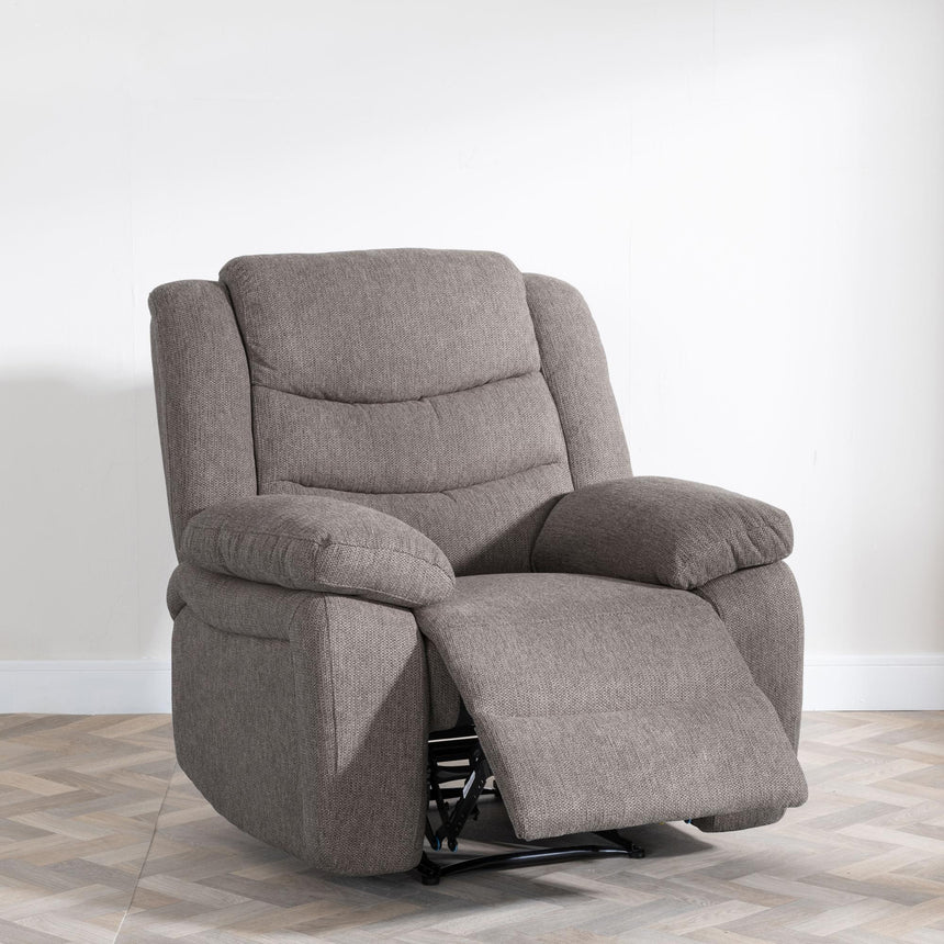 Windsor Brown Fabric Recliner Armchair-3