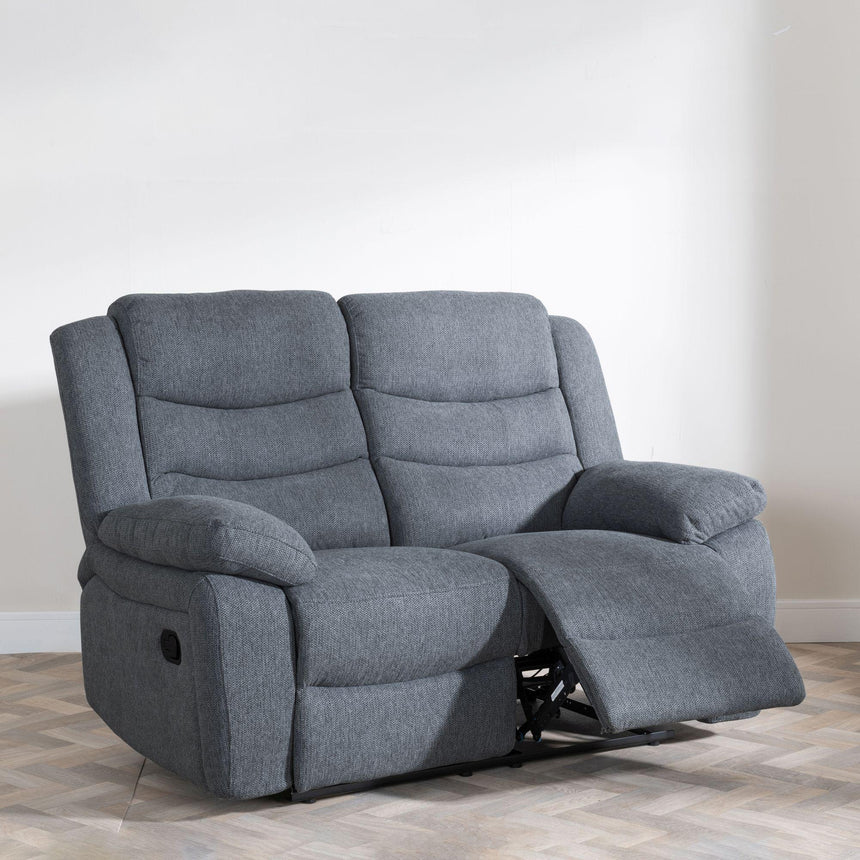 Windsor Dark Grey Fabric 2 Seater Recliner Sofa-5