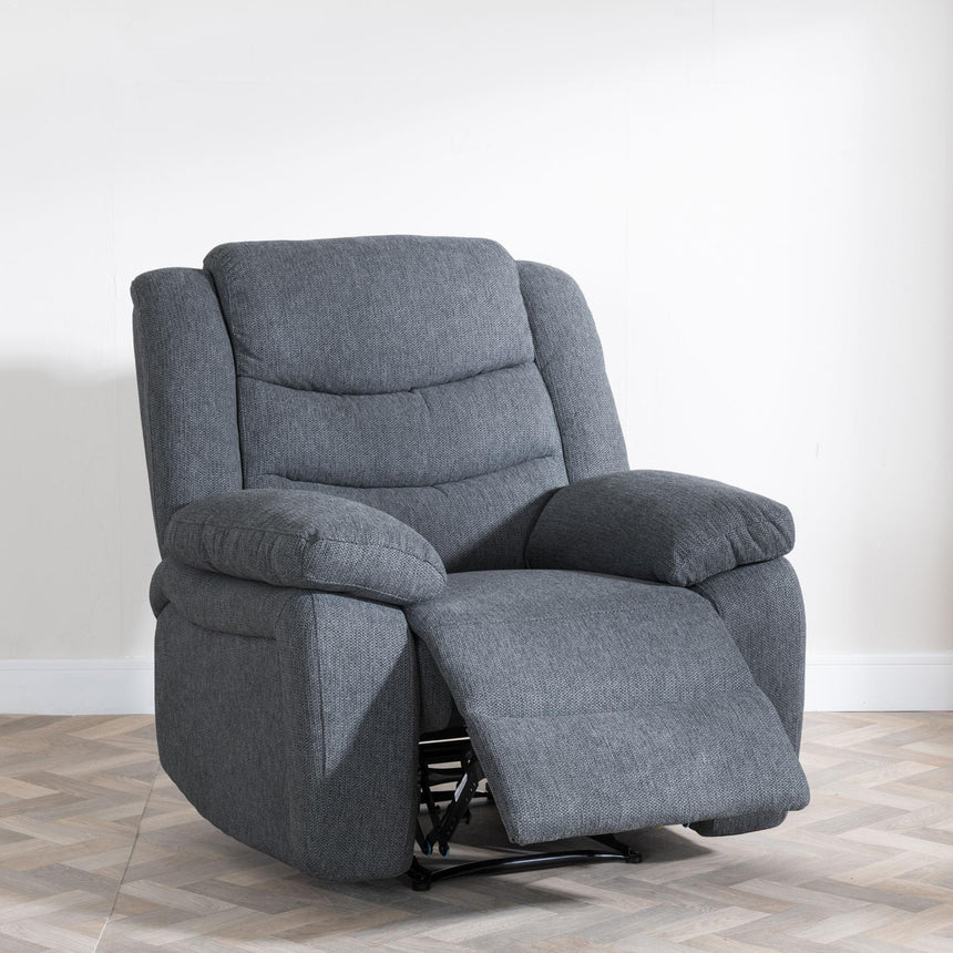 Windsor Dark Grey Fabric Recliner Armchair-5