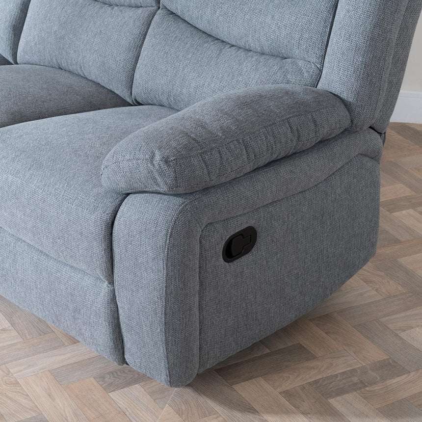 Sorrento Grey Fabric Recliner Sofa Set-9
