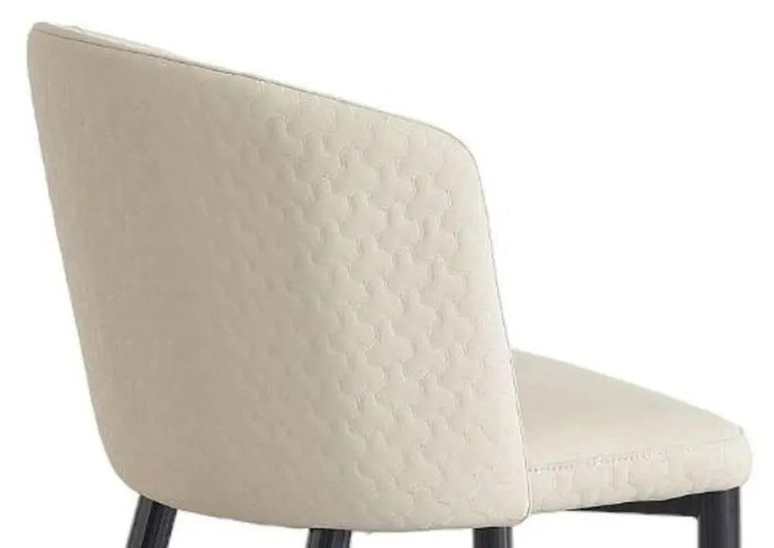 Deco Cream Leather Dining Chair with Black Legs-7