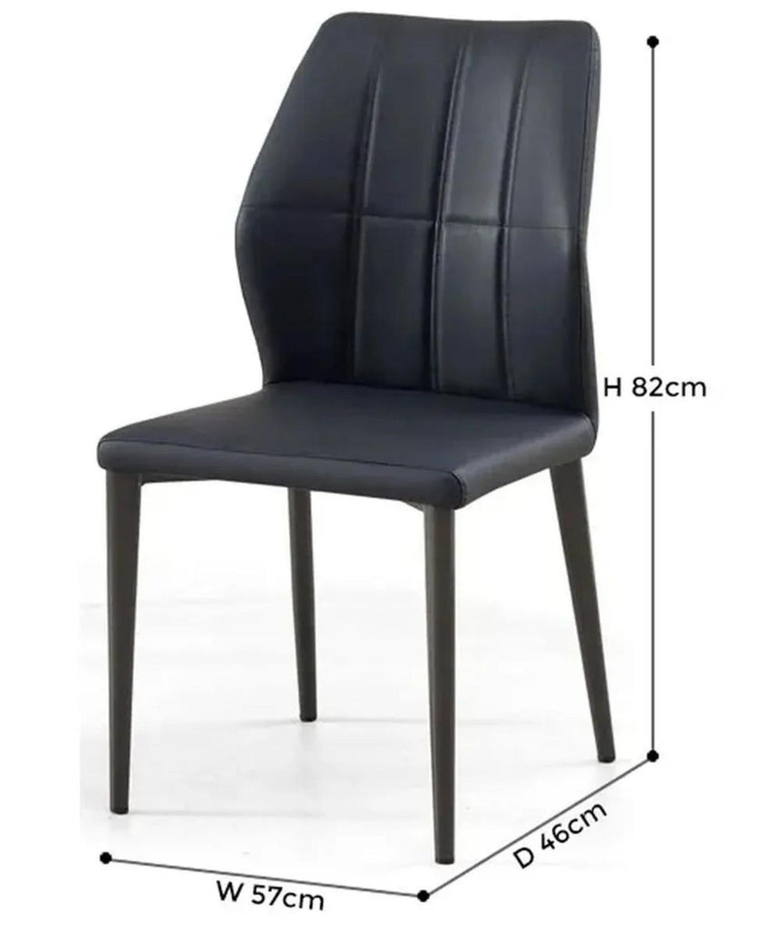 Clearance - Harrow Black Leather Dining Chair-9