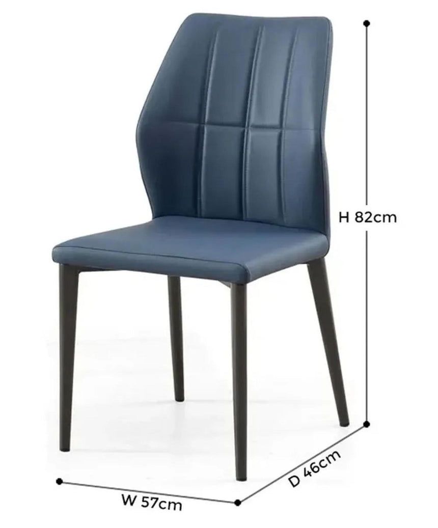 Clearance - Harrow Blue Leather Dining Chair-10
