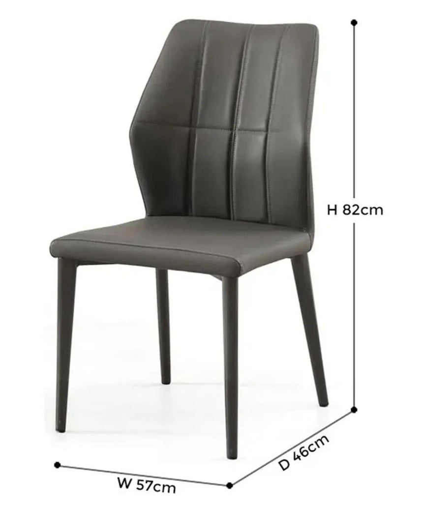 Clearance - Harrow Dark Grey Leather Dining Chair-9