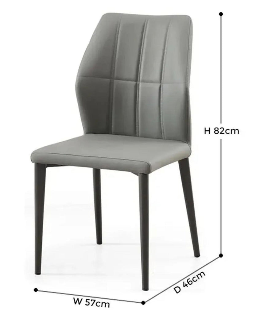 Clearance - Harrow Grey Leather Dining Chair-8