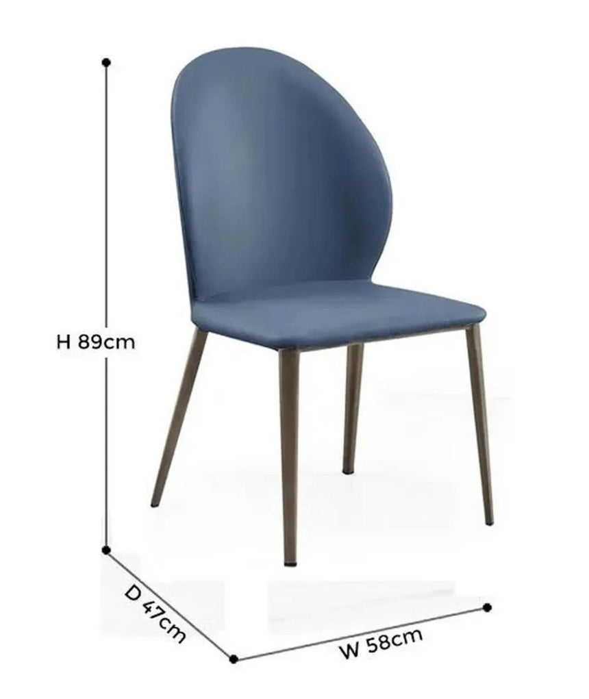Clearance - Astrid Blue Leather Dining Chair-10