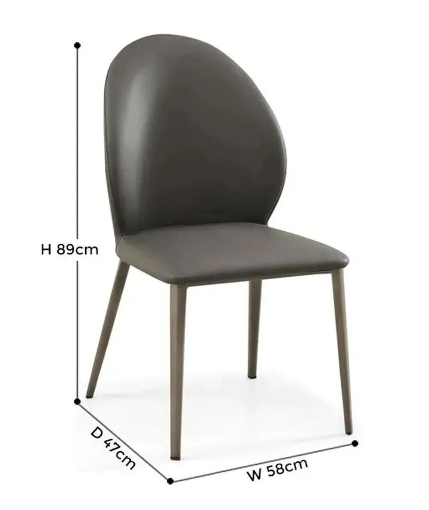 Clearance - Astrid Dark Grey Leather Dining Chair-7
