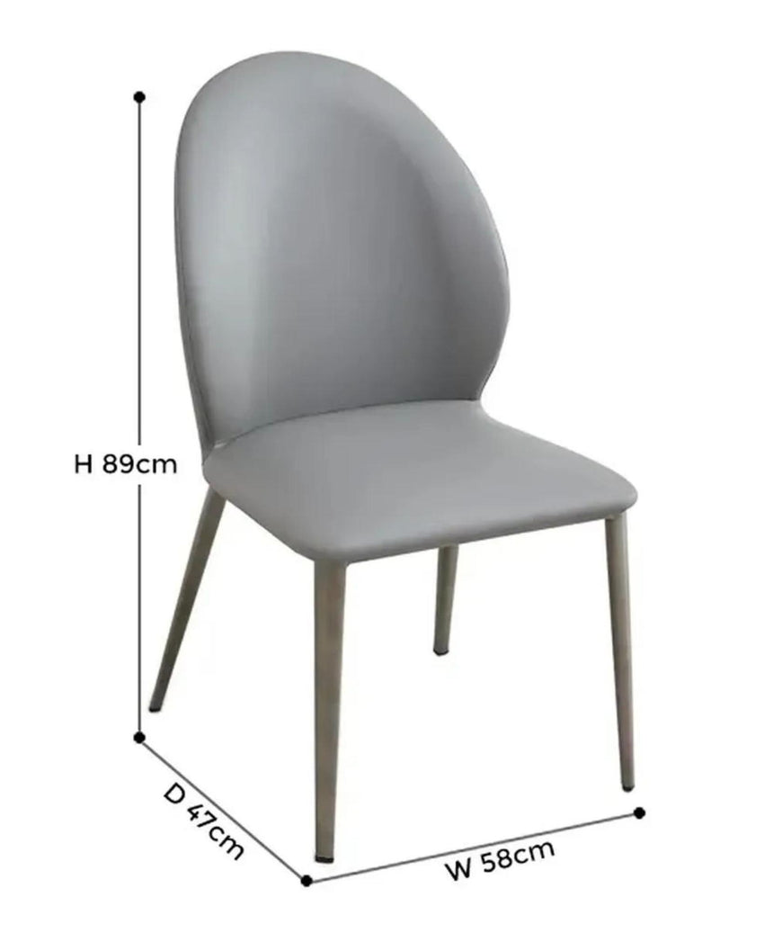 Clearance - Astrid Grey Leather Dining Chair-7