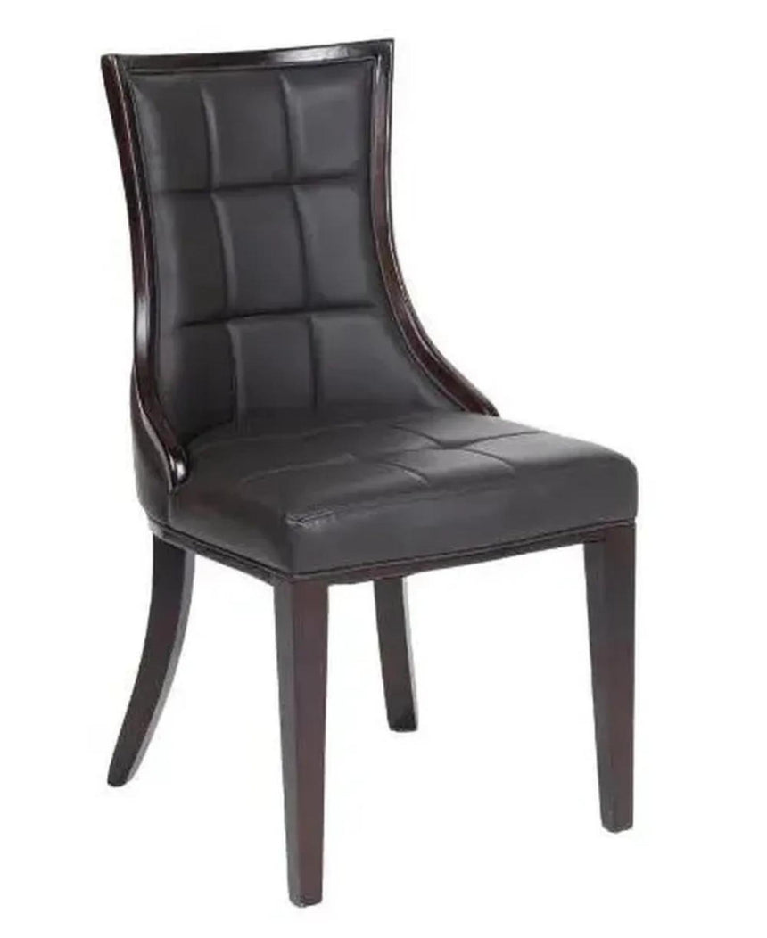 Paris Brown Leather Dining Chair with Brown Legs-2