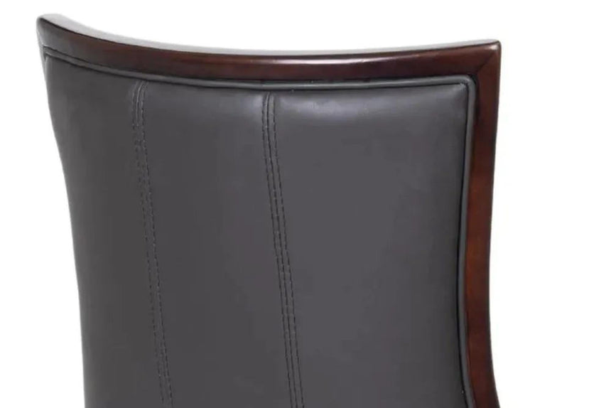 Paris Brown Leather Dining Chair with Brown Legs-4