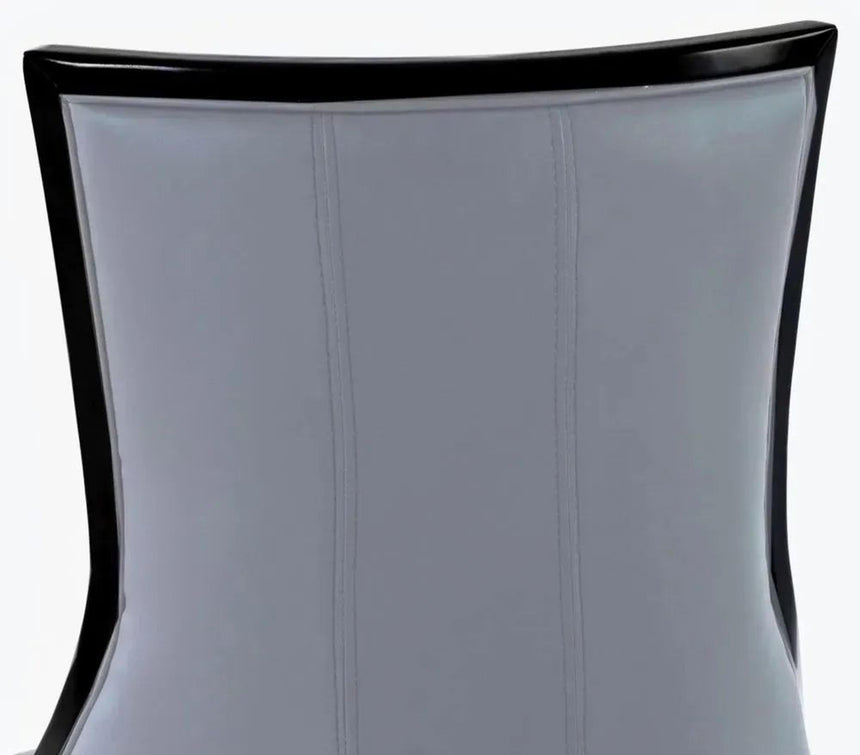 Paris Grey Leather Dining Chair with Black Legs-7