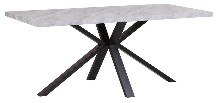 Ezra 6 Seater Grey Concrete Dining Table with Black Spider Legs - 180cm-9