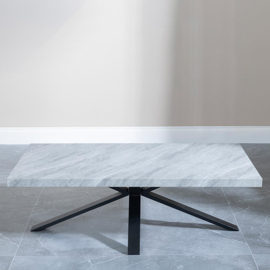 Ezra Grey Concrete Effect Coffee Table with Black Spider Legs-3