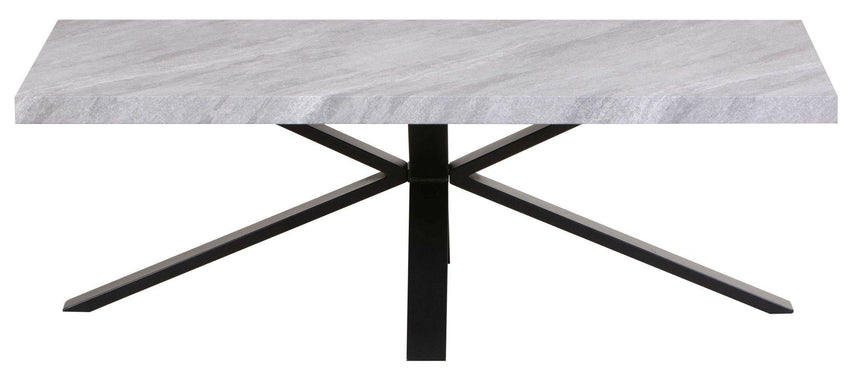 Ezra Grey Concrete Effect Coffee Table with Black Spider Legs-7