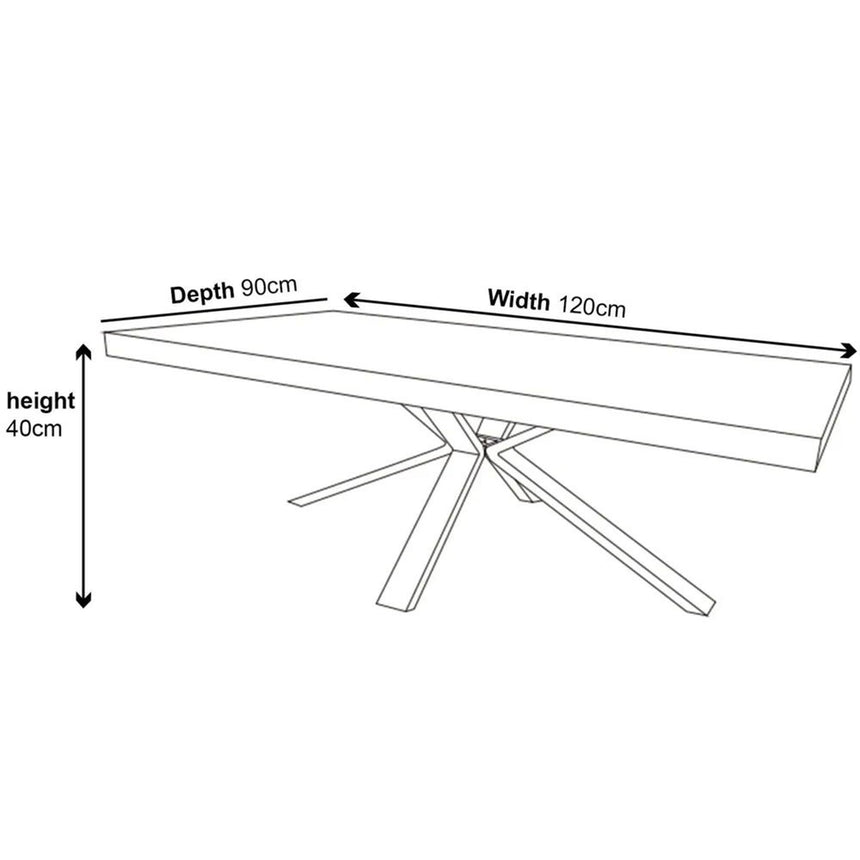 Ezra Grey Concrete Effect Coffee Table with Black Spider Legs-9