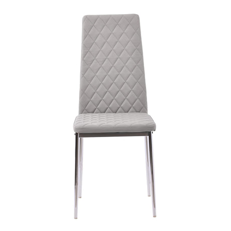 Clearance - Metro Dining Chairs in Beige Colour Leather and Chrome Metal Legs-2