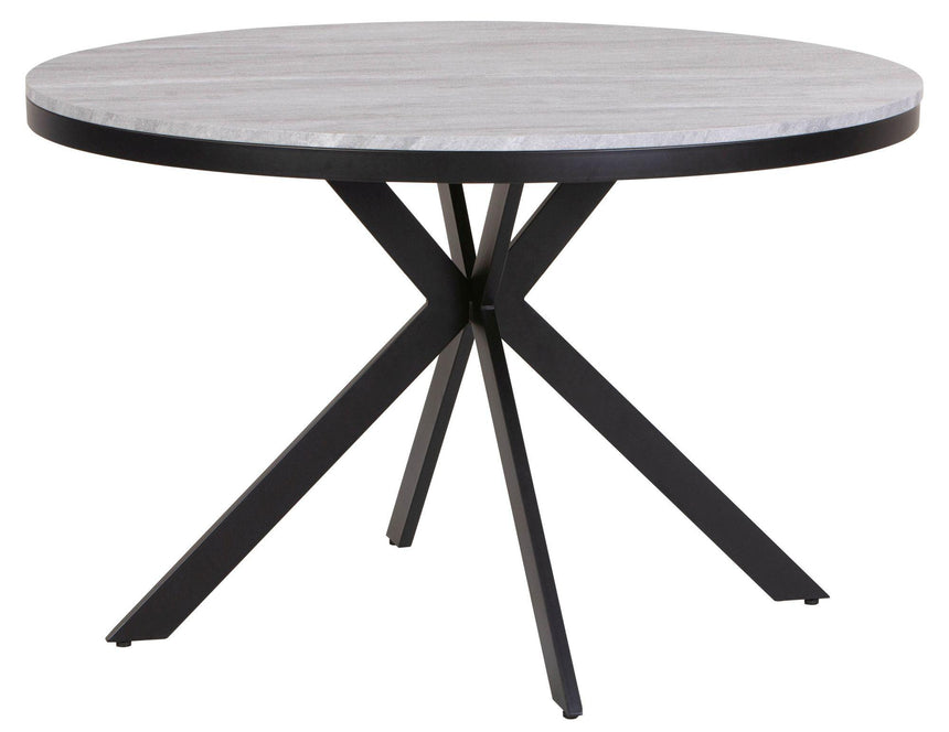 Ezra 4 Seater Grey Concrete Round Dining Table with Black Spider Legs - 120cm-6
