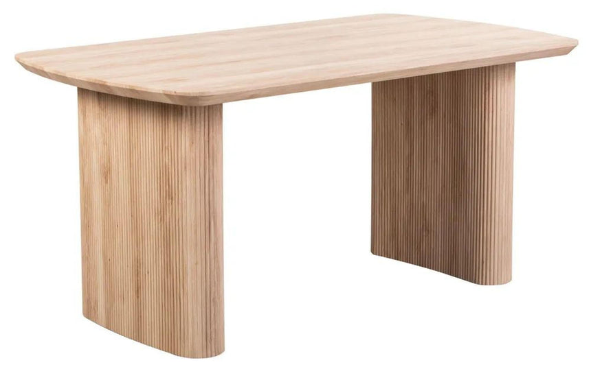 Bern Fluted 6 Seater Oak Effect Pedestal Dining Table - 160cm-7