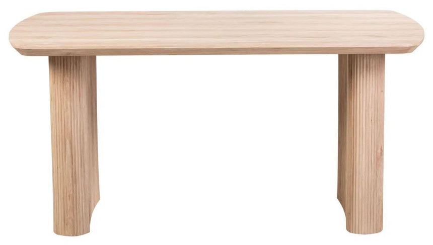 Bern Fluted 6 Seater Oak Effect Pedestal Dining Table - 160cm-7