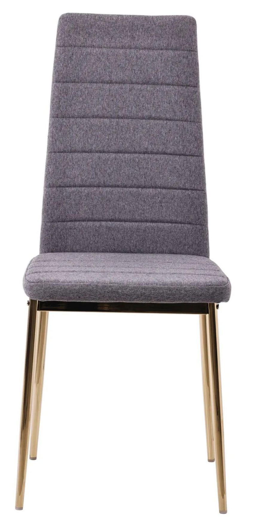 Chopstick Blue Glass and Gold Metal 4 Seater Round Dining Set - 4 Lido Dark Grey Fabric Chairs with Gold Legs-10