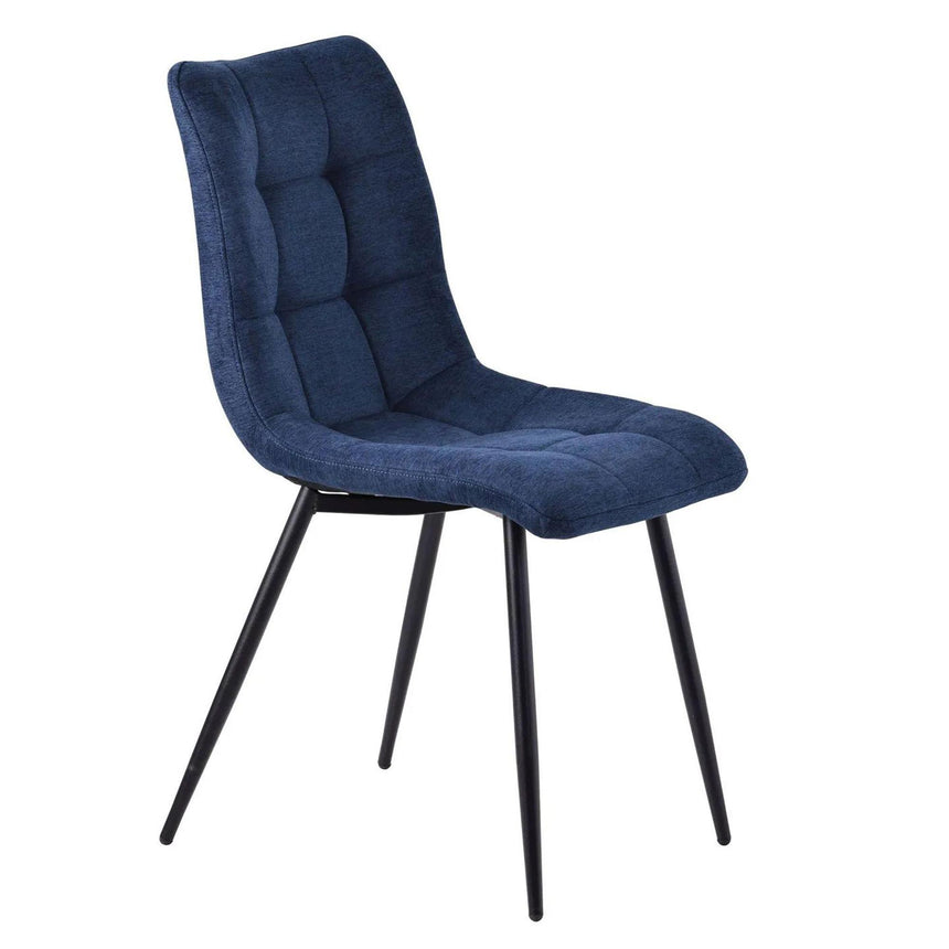 Luxor White Marble Effect Oval Dining Set - Corona Blue Fabric Chairs-11