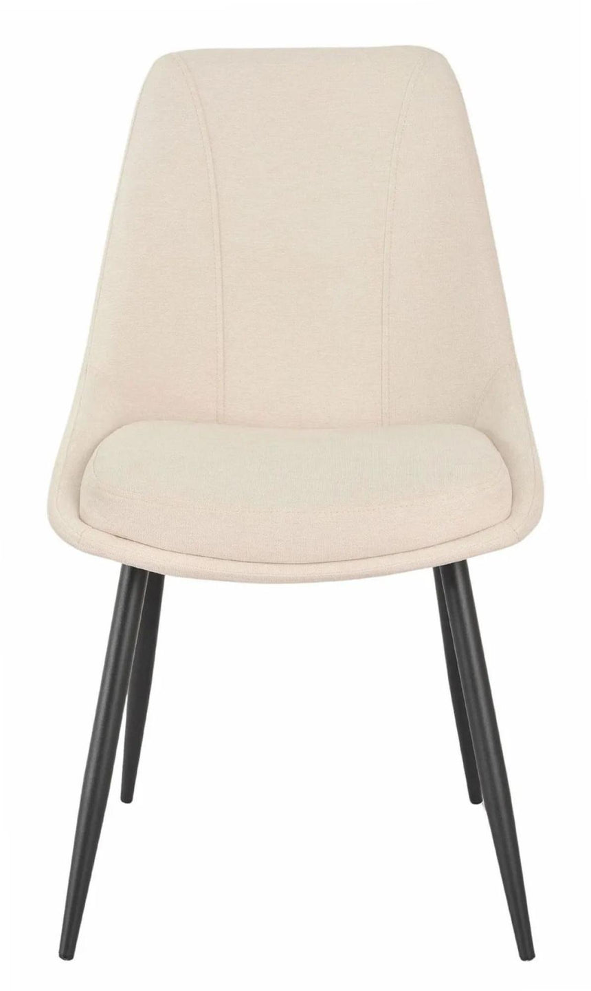 Luxor White Marble Effect Oval Dining Set - Darwin Cream Fabric Dining Chair-6