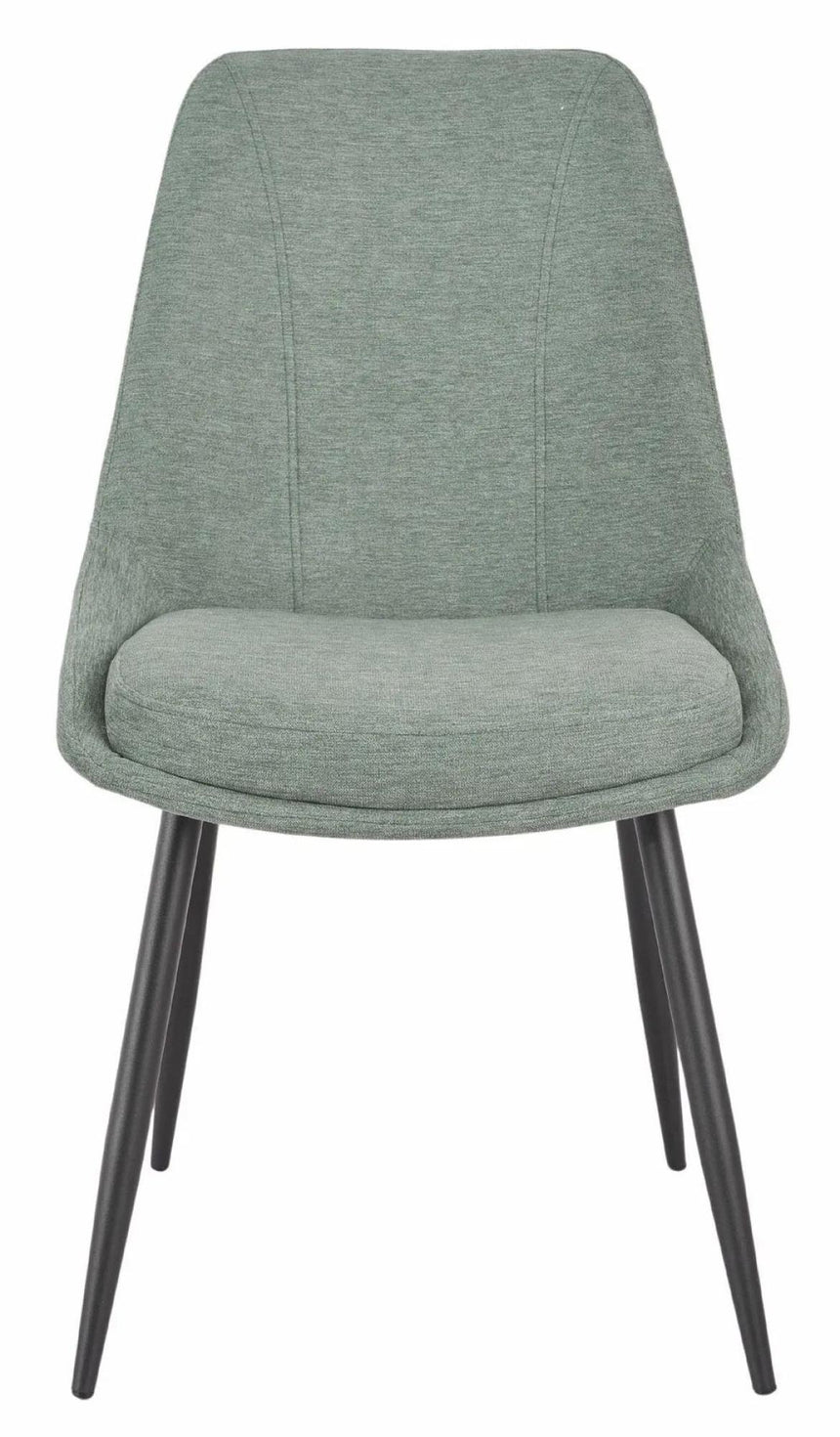 Luxor White Marble Effect Oval Dining Set - Darwin Green Fabric Dining Chair-9