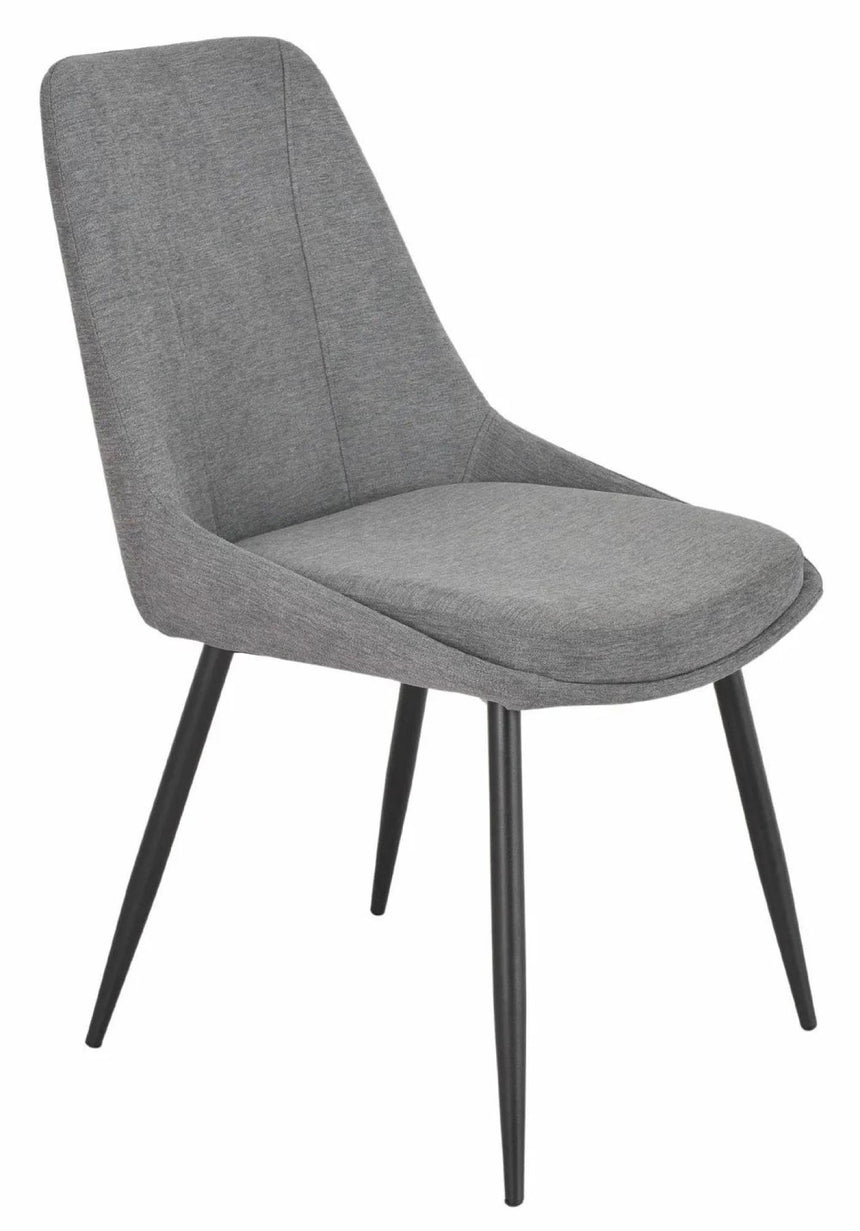 Luxor White Marble Effect Oval Dining Set - Darwin Grey Fabric Dining Chair-12