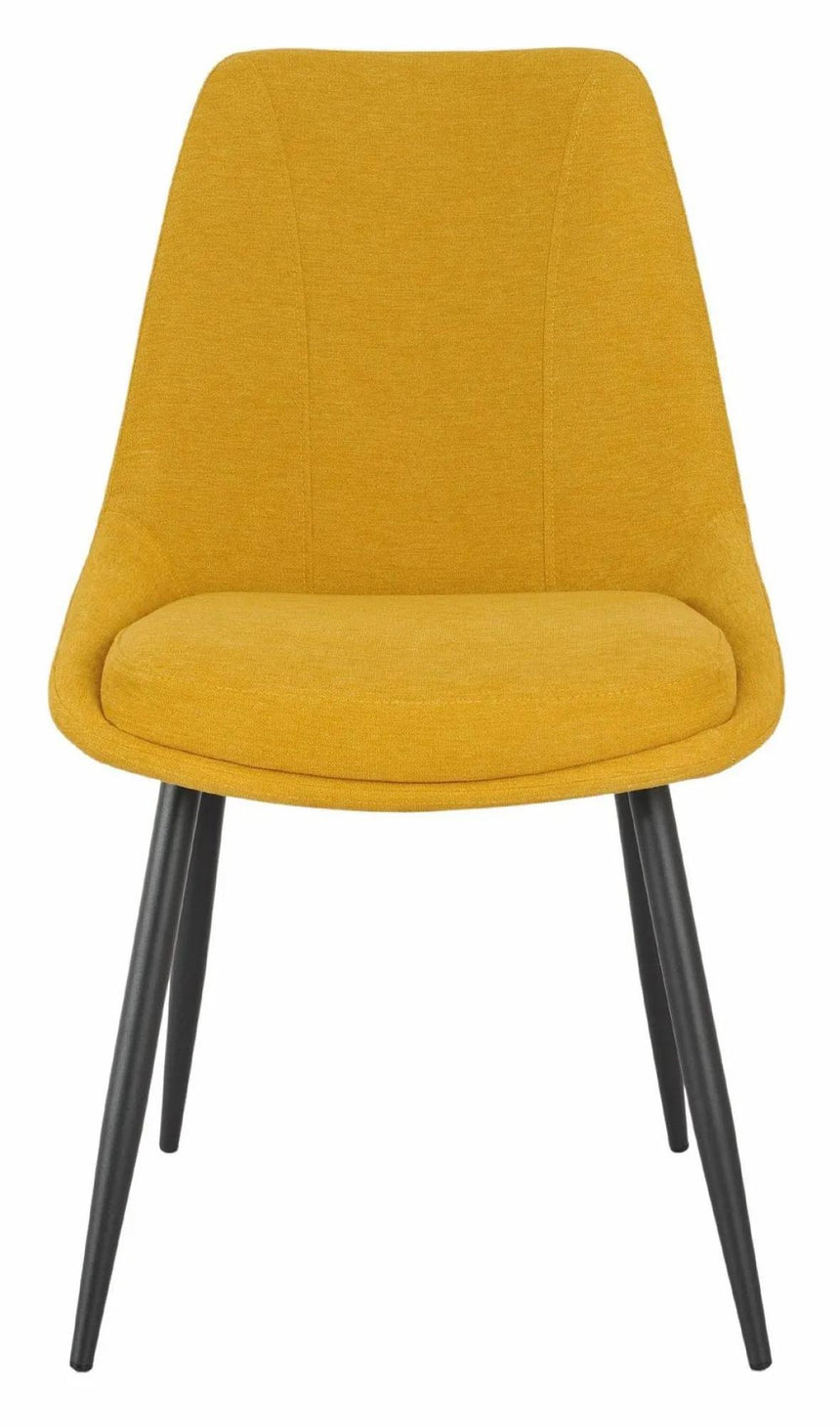Luxor White Marble Effect Oval Dining Set - Darwin Yellow Fabric Dining Chair-7