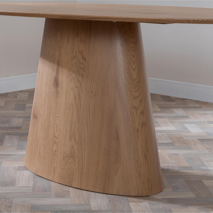 Palma Oak Oval Dining Set - Theo Grey Fabric Swivel Dining Chair-3