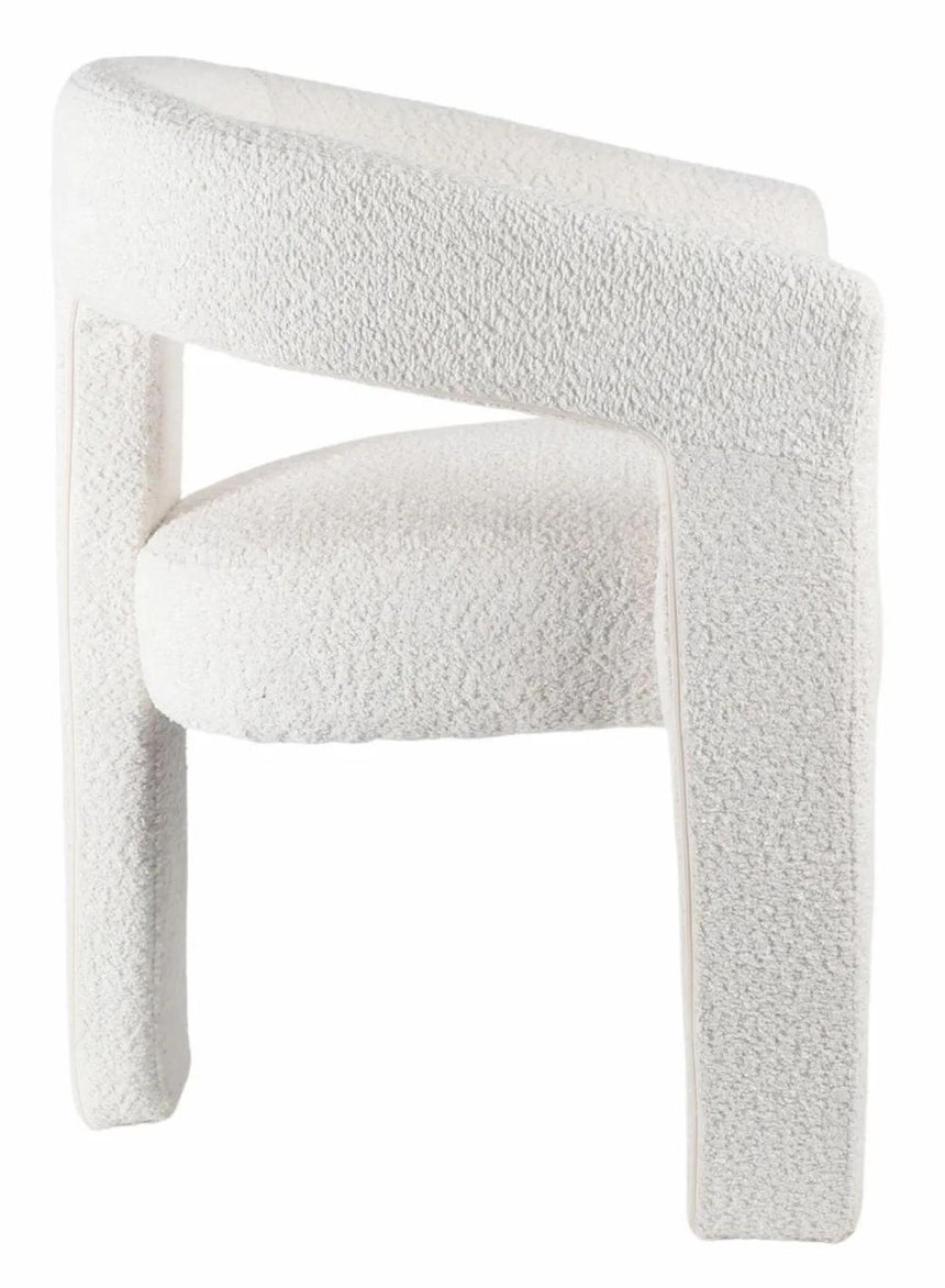 Bern Fluted Oak Effect Dining Set - Kiefer Cream Boucle Fabric Dining Chair-8